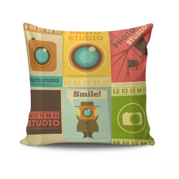 Image of NKRLNT-046 - No Filling Multicolor Cushion Cover