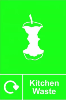 Image of Spectrum Industrial Recycle Sign Kitchen Waste 150x200mm SAV 18172