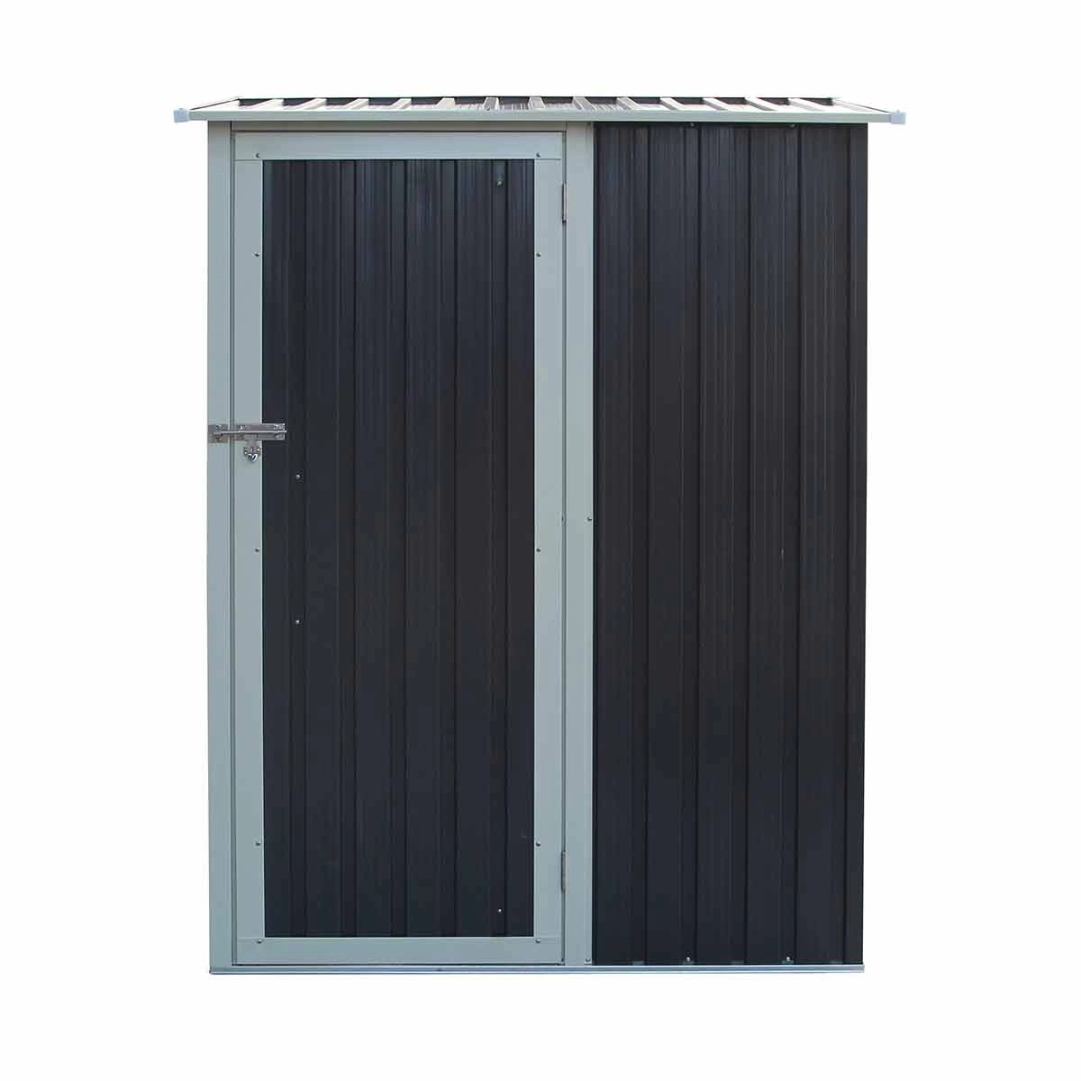 Rowlinson Trentvale 5 x 3ft Metal Pent Shed Dark Grey Steel