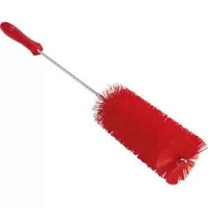 Image of Vikan Pipe brush with handle, medium, Ø 60 mm, pack of 15, red