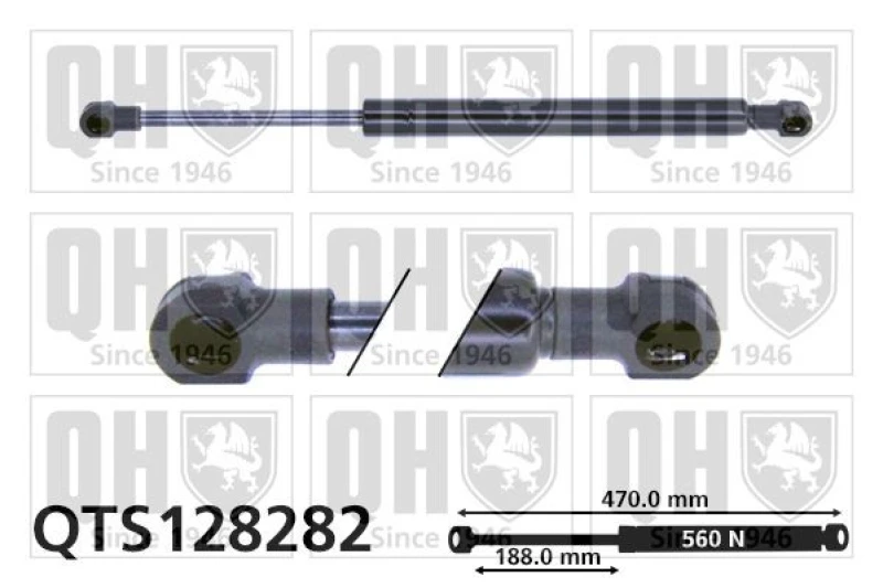 Image of QUINTON HAZELL Tailgate strut QUINTON HAZELL QTS128282