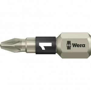 image of Wera Torsion Stainless Steel Pozi Screwdriver Bit PZ1 25mm Pack of 1