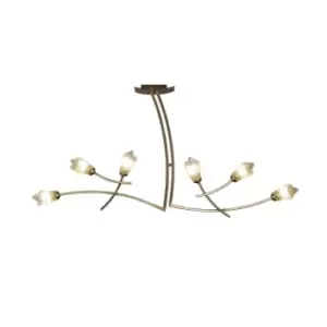 Image of Pietra Linear Pendant 2 Arm 6 Light G9, Antique Brass