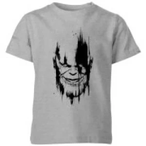 Image of Marvel Avengers Infinity War Thanos Face Kids T-Shirt - Grey - 11-12 Years