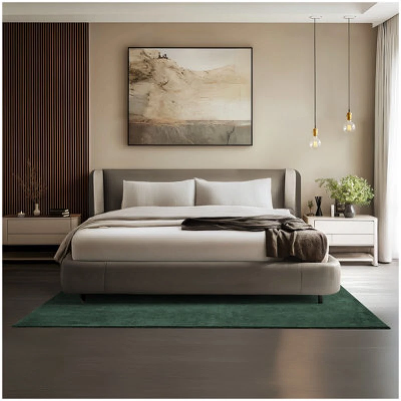 Image of Tectake Rug Zonelle - Short Pile And Ultra-Soft, Rectangular Or Round 140 X 200 Cm - Green