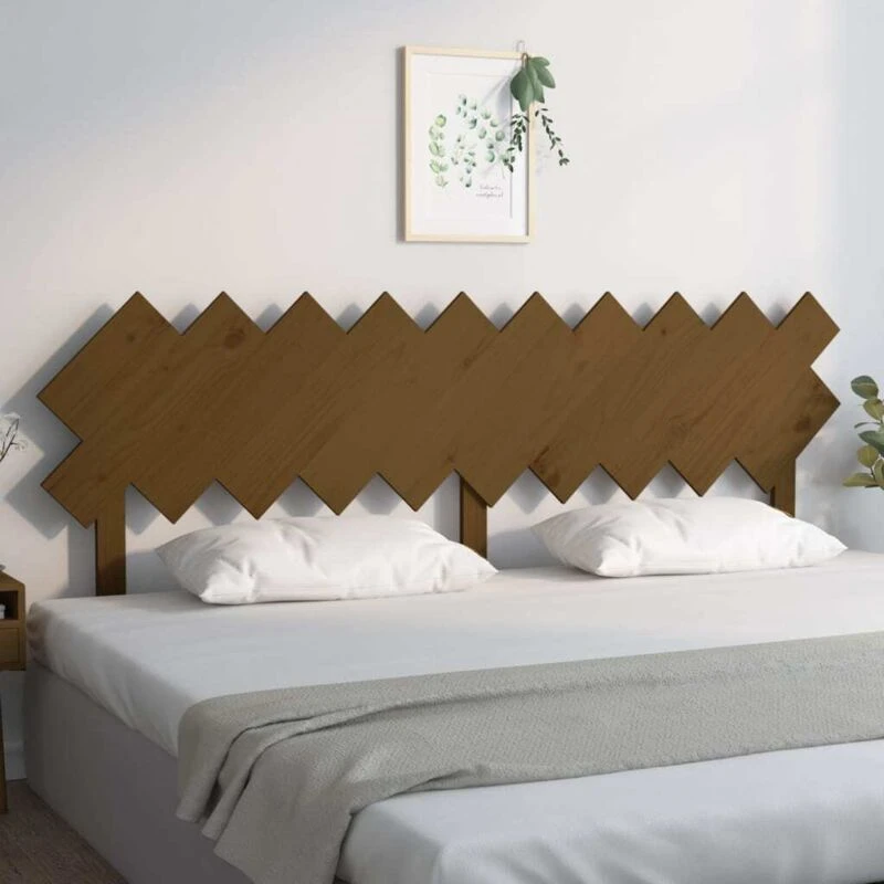 Image of Vidaxl Bed Headboard Honey Brown 196X3X80.5cm Solid Wood Pine, Brown 819243