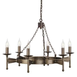 Image of 6 Light Chandelier Old Bronze Finish, E14