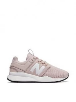 Image of New Balance 247 Lace Children Trainers PinkWhite Size 1