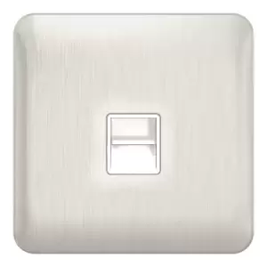 Image of Schneider LSD Data Telephone Single BT Master White Insert Stainless Steel - GGBL7061WSS