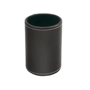 image of Elite Pen Holder Faux Leather Brown 113166