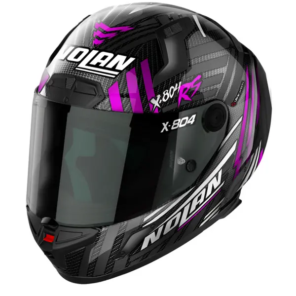 Image of Nolan X-804 RS Ultra Carbon Spectre 021 White Chrome Fuchsia Full Face Helmet Size S