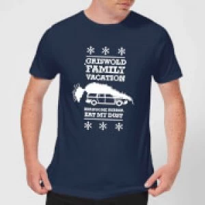 Image of National Lampoon Griswold Vacation Ugly Knit Mens Christmas T-Shirt - Navy - L