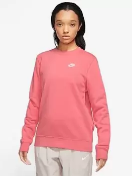 Image of Nike NSW Club Fleece Crew - Pink, Size L, Women