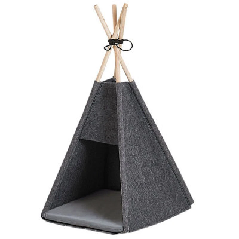 Image of Beliani Scandinavian Pet Bed Ulubey Felt Dark Grey