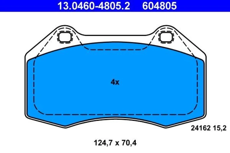 Image of ATE 13.0460-4805.2 Brake pad set excl. wear warning contact Brake Pad Set,disc brake (402)