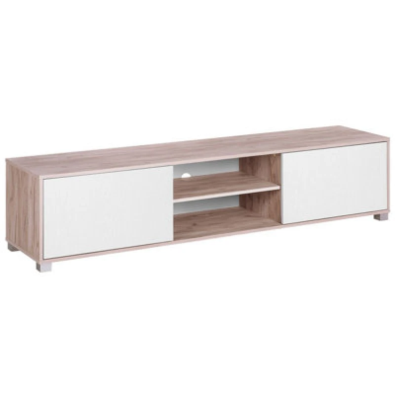 Image of Beliani TV Stand Lincoln Brown/ White