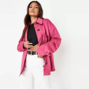 image of Missguided Suedette Shacket - Pink