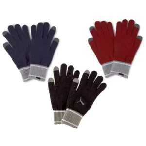 Image of Puma Knit Gloves (Pair) Peacoat/Gray Heather Large/XLarge