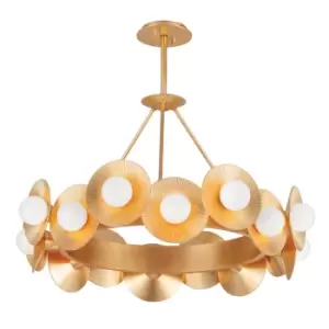 image of Hudson Valley Lighting 16 Light Chandelier in Vintage Gold Leaf