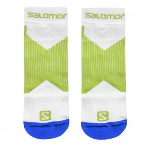 image of Salomon X Scream 2 Pack Mens Running Socks - White/Lime