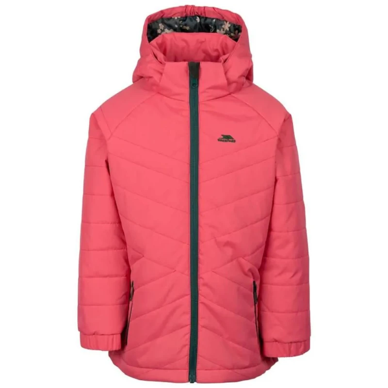 Image of Trespass Andee Quilted Casual Jacket in Dark Pink Size: 11-12 Years Dark Pink Unisex 11-12 Years