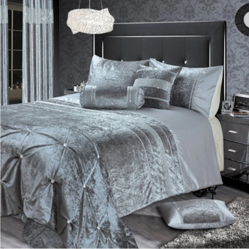 Image of Intimates Silver Rienzo Diamante Duvet Cover And Pillowcase Set Super King