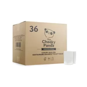 image of Cheeky Panda Professional 3-Ply Bamboo Toilet Tissue Quilted 160 Sheet (Pack of 36) LQTOILT36