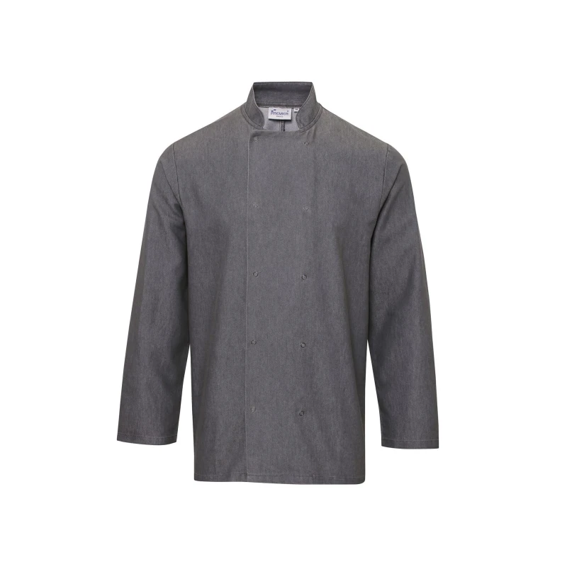 Image of Premier Premier Men Denim Chefs Jacket in Dark Grey Size: X-Small Dark Grey XS Male 5057819282733