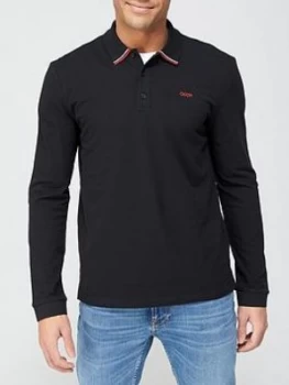 Image of Hugo Boss Donal 211 Long Sleeve Polo Shirt Black Size 2XL Men