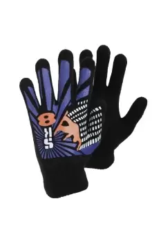 Image of Black Winter Magic Gloves With Rubber Print