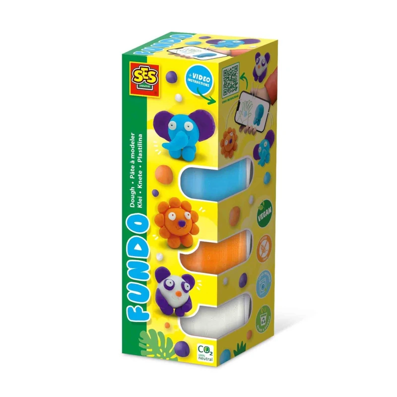 Image of SES Creative FunDo Dough - Wild Animals (3x90g-1x40g) Multi unisex One Size