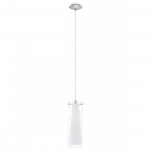 image of EGLO ES/E27 Pinto Chrome Glass Pendant Light 60W - 89832