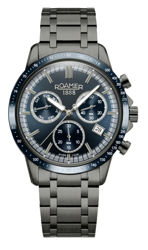 Image of Roamer Roamer Mecury Chrono Blue Dial Black Bracelet Mens Watch