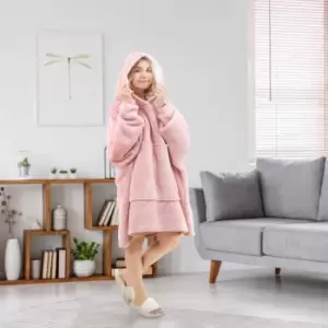 Image of Emma Barclay Fleece Blanket Hoodie Blush