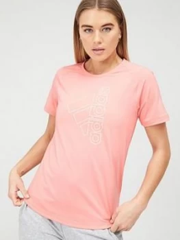 Image of Adidas Tech Badge Of Sport T-Shirt - Pink