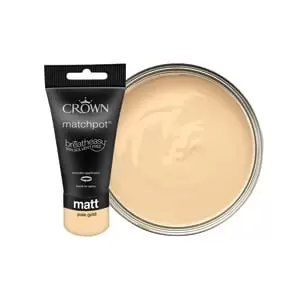 Crown Matt Emulsion Paint - Pale Gold Tester Pot - 40ml