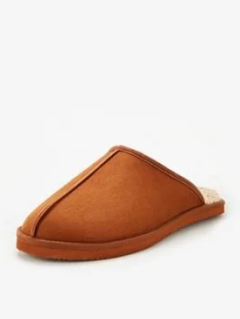 Image of Jack & Jones Dudely Borg Lined Slippers - Almond, Almond, Size 7, Men