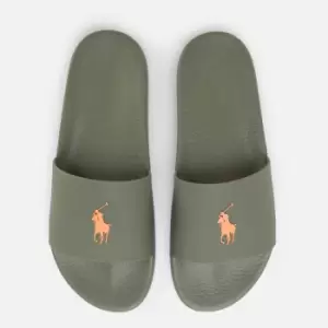 Image of Polo Ralph Lauren Mens Pp Slide Sandals - Army Olive/Sailing Orange PP - UK 10