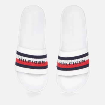 image of Tommy Hilfiger Mens Knitted Slide Sandals - White - UK 10.5