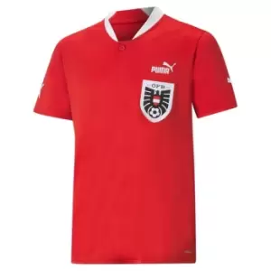 Image of Puma Austria Home Shirt 2022 2023 Juniors - Red
