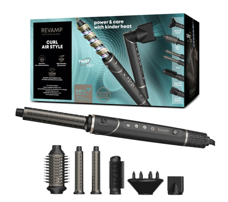 Image of REVAMP Curl DR-2950-GB Air Styler Black & Gold, Black 5010777165432