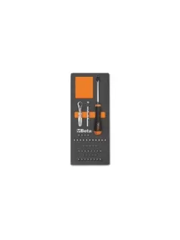 Image of Beta Tools M85 45pc 1/4"D Mixed Profile Bit & Accessory Set Soft Tray Roller Cab