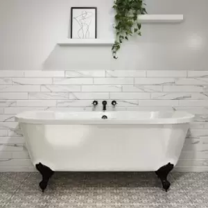 Image of Freestanding Double Ended Back to Wall Bath with Black Feet - 1700 x 745mm - Park Royal