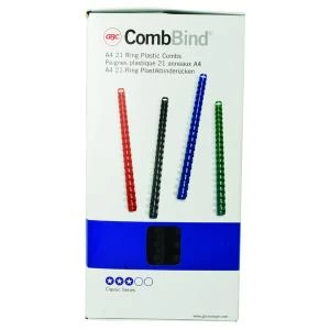 Image of Original Acco GBC Binding Comb 14mm A4 21 Ring Black Pack of 100