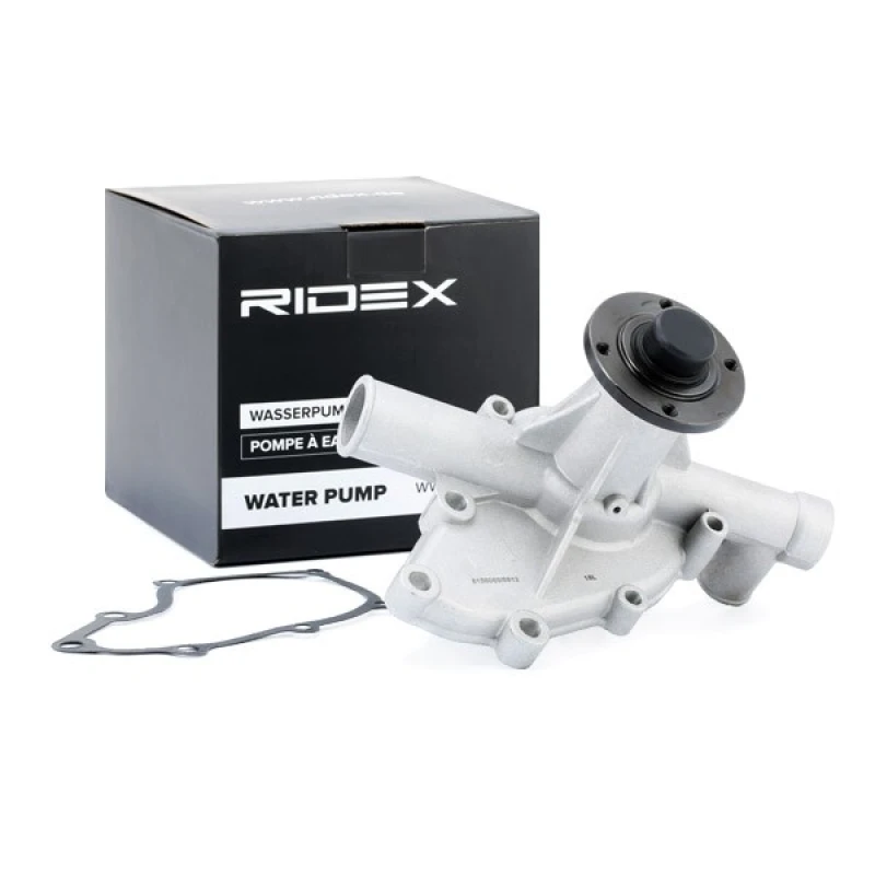 Image of RIDEX 1260W0171 Water pump Cast Aluminium, without belt pulley, with flange, with gasket/seal Cast Aluminium Water Pump (1260)