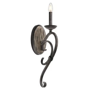 Image of 1 Light Indoor Candle Wall Light Zinc, E14