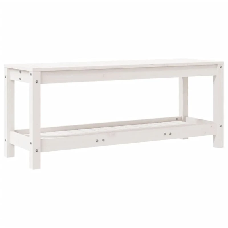 Image of VIDAXL Vidaxl - Garden Bench White 108x35x45cm Solid Wood Pine 8720845433895