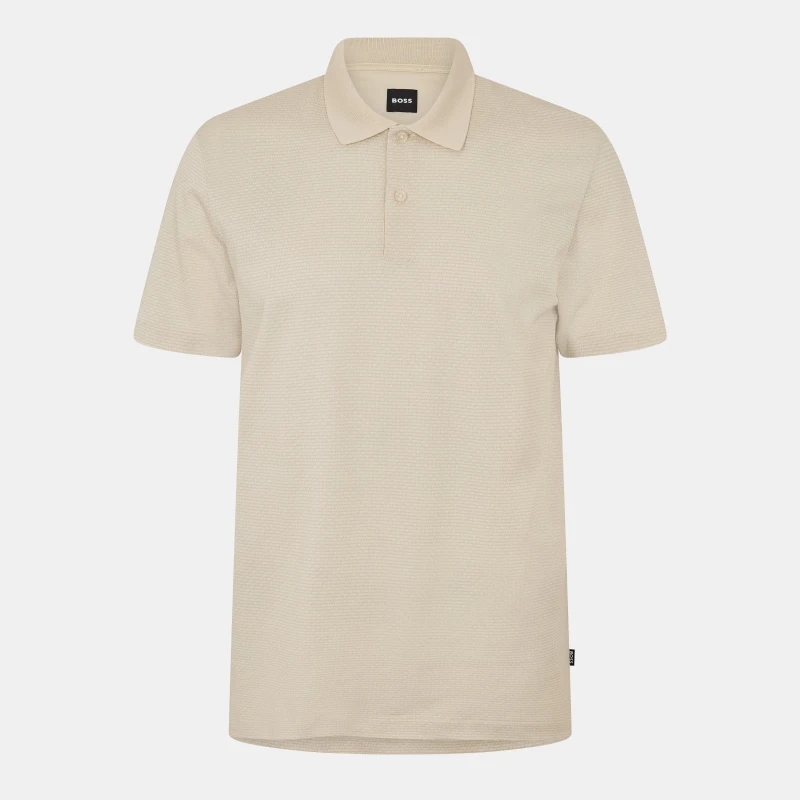 Image of Boss Mens C Parlay Short Sleeve Polo Shirt Open White male S