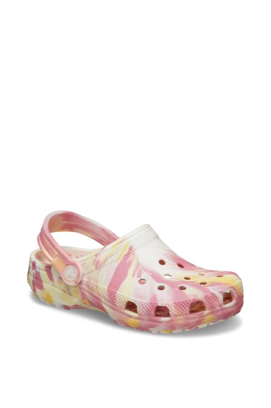 Image of Crocs Girls Classic Marbled Clogs UK Size 4 (EU 19-20) Daylily Multi CRC600-DAYLIL-4
