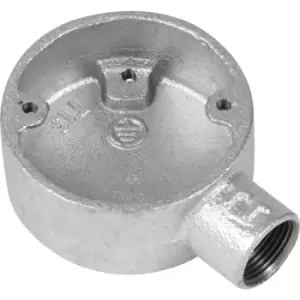 image of Deta Metal Conduit Terminal Box 20mm Galvanised in Silver